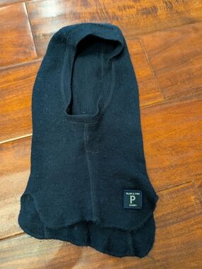 Polarn O. Pyret Black Merino Wool Balaclava Hood